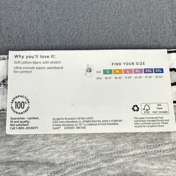 Jockey Women's Size XL Panty Thong Cotton Stretch Essentials Gray New With Tags - Picture 5 of 11